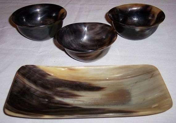 Buffalo Horn Bowls and Plates